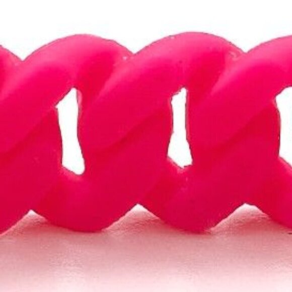 Marc by Marc Jacobs HOT PINK Braided Silicone Rubber Bracelet NWT - Picture 3 of 3